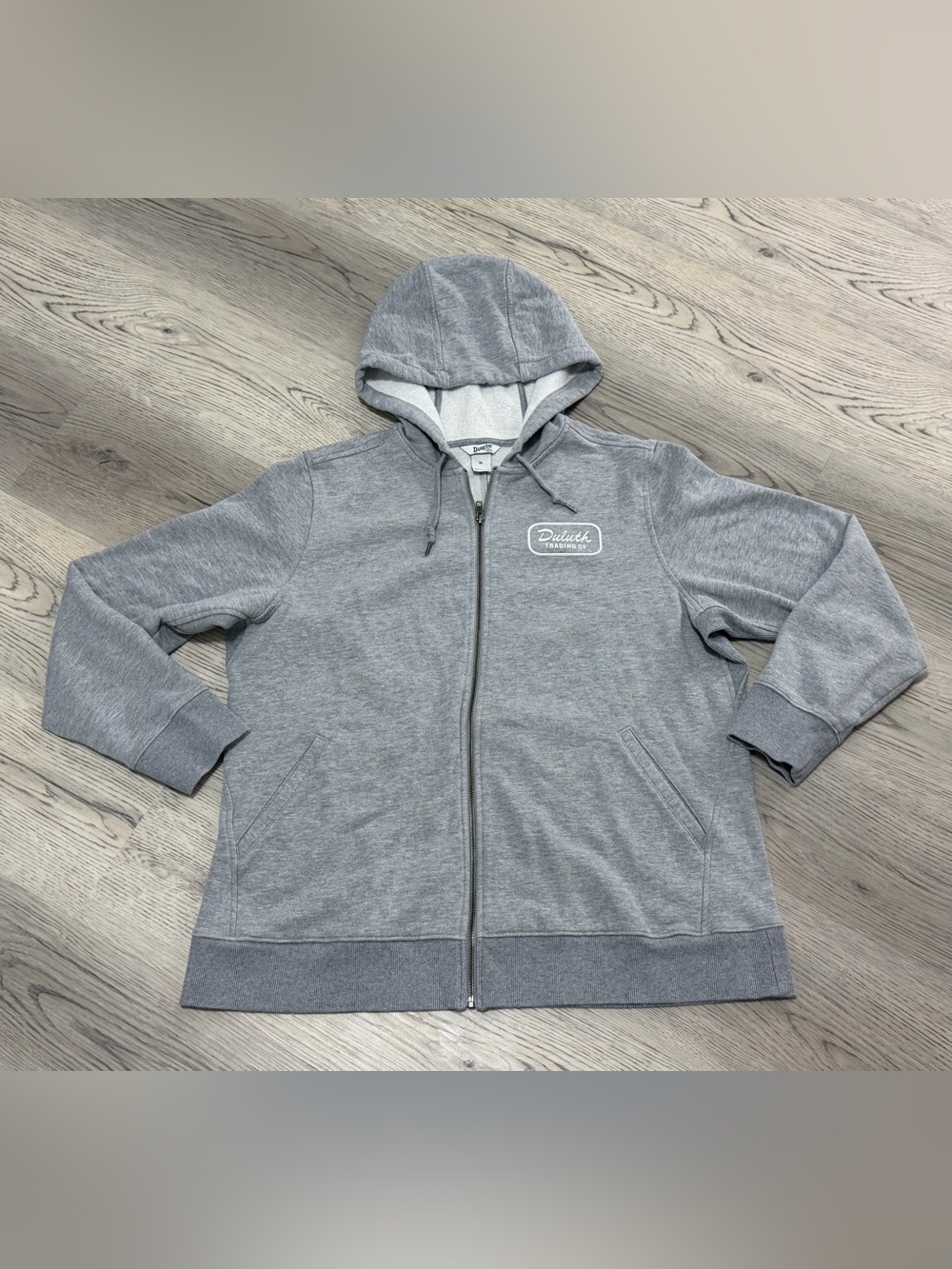 NEW Duluth Trading Co. Men's Logo Full Zip Hooded Cotton Hoodie In Gray Size XL